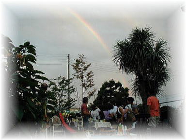 庭の虹